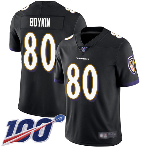 Baltimore Ravens Limited Black Men Miles Boykin Alternate Jersey NFL Football #80 100th Season Vapor Untouchable